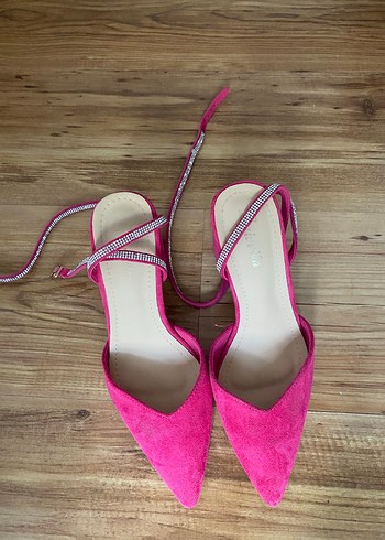 Pembe Süet Stiletto Topuklu Kadın Ayakkabı