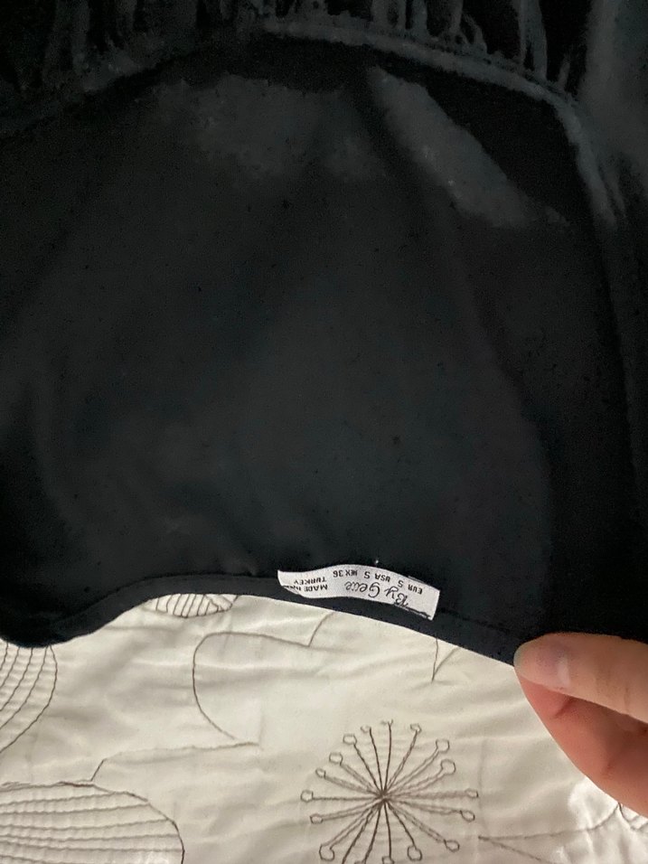 Siyah Straplez Uzun Kollu Gotik Bluz - Görsel 2