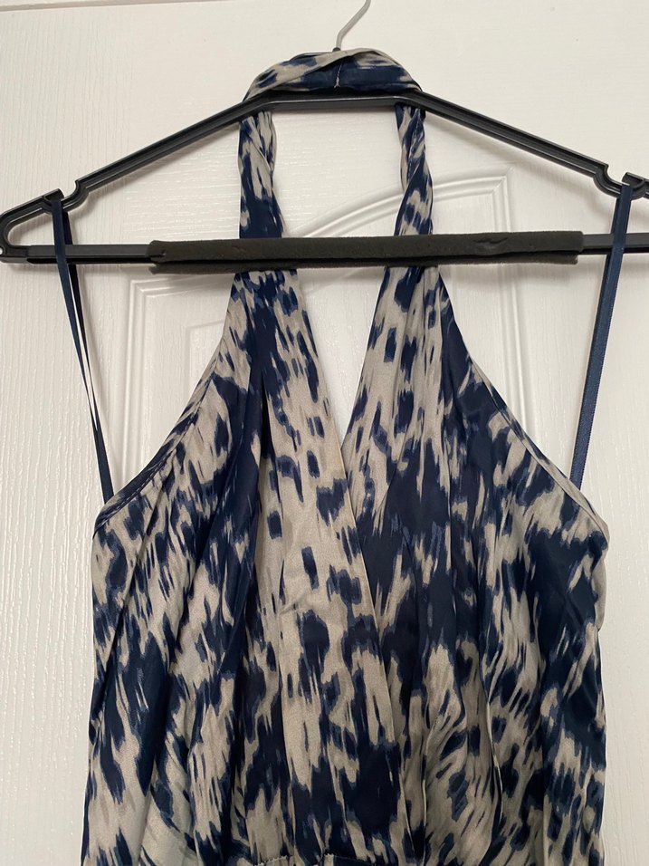 Mavi Bağlamalı Uzun Bohem Elbise - Görsel 3