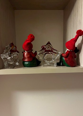 Beden Renkli Kırmızı Şapkalı Figürin Seti