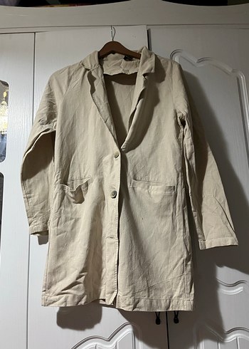 Bej keten  Kadın Ceket - Görsel 4