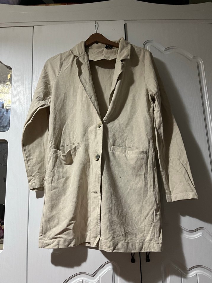 Bej keten  Kadın Ceket - Görsel 4