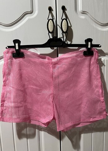 Pembe Mini  file Kadın Şort - Görsel 4