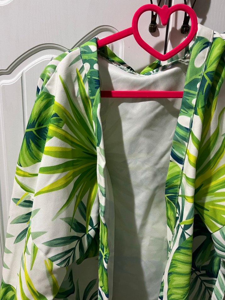 Yeşil Desenli Mini Streetwear Kimono - Görsel 4