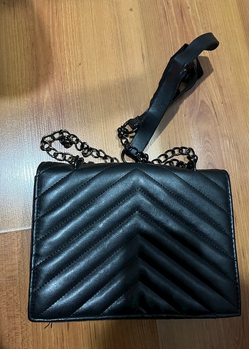 Suni deri çanta siyah - Görsel 2