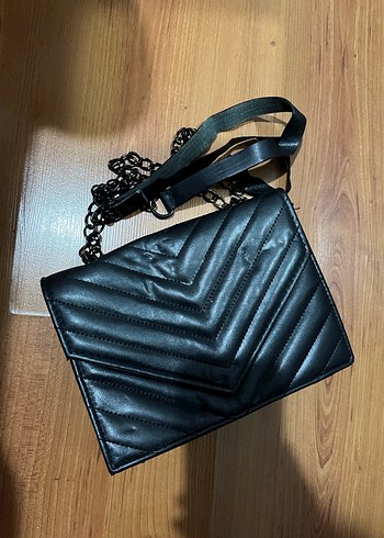 Suni deri çanta siyah - Görsel 3