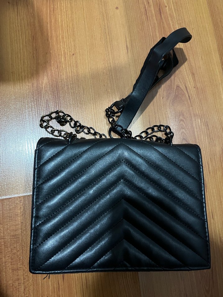 Suni deri çanta siyah - Görsel 2