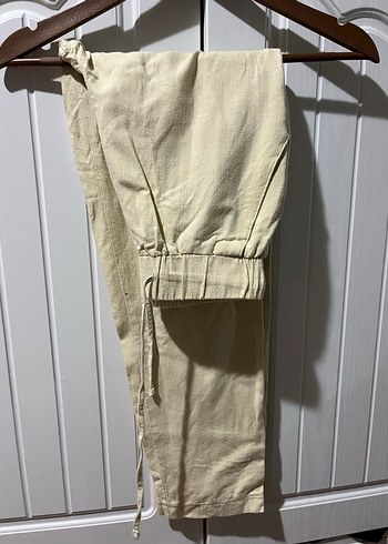 Bej keten pantolon - Görsel 2