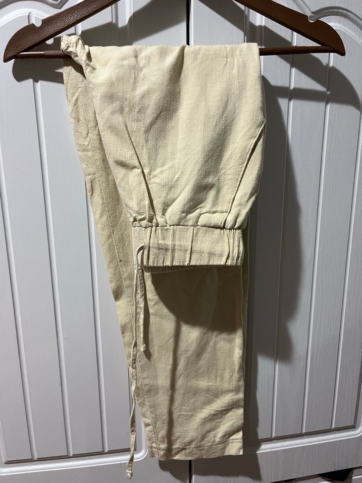 Bej keten pantolon - Görsel 2