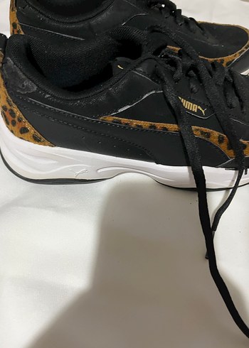 Siyah  suni deri leopar Spor Ayakkabı - Görsel 4