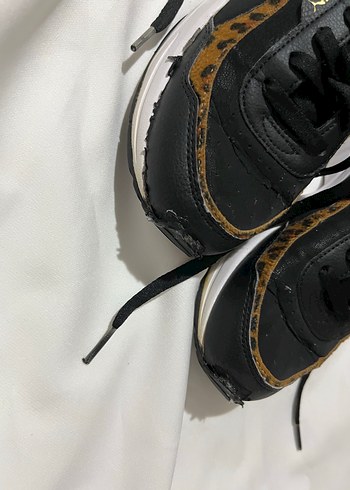 Siyah  suni deri leopar Spor Ayakkabı - Görsel 3