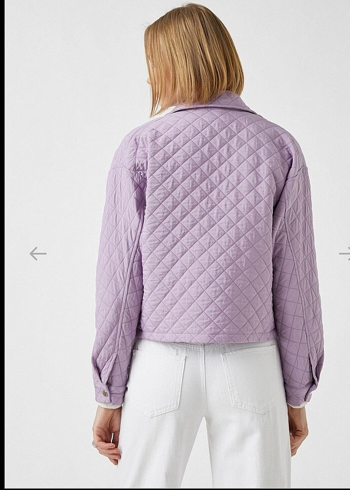 Kapitone ince ceket - Görsel 3