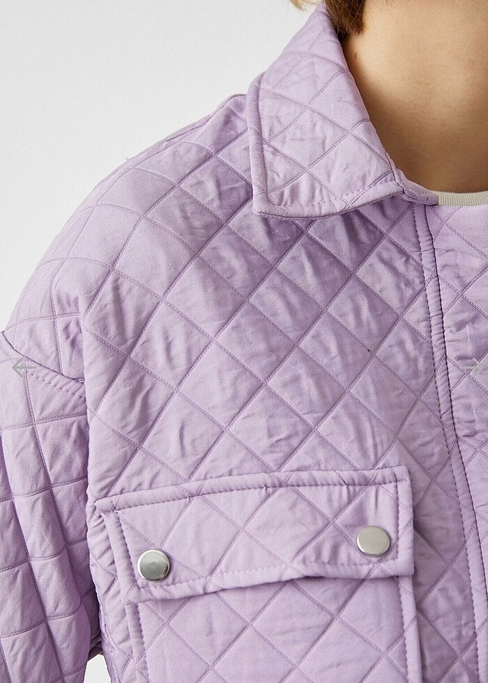 Kapitone ince ceket - Görsel 4