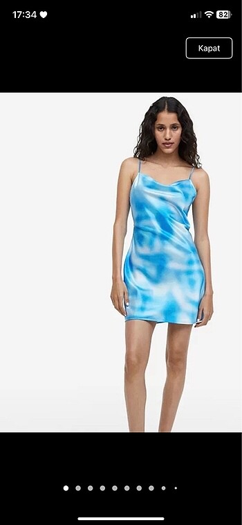 Saten elbise h&M