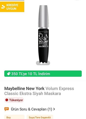 Maybelline Maybelline New York the classic volüm express maskara extra blac