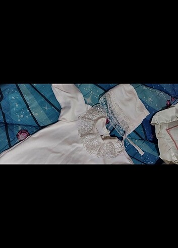 Mevlit takımı kız bebek beyaz dantelli - Görsel 2