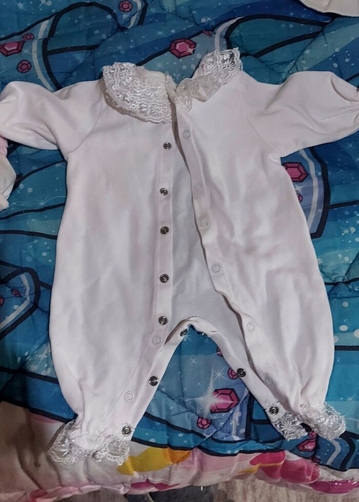 Mevlit takımı kız bebek beyaz dantelli - Görsel 3