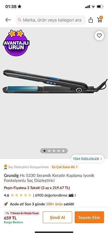 Grundig saç düzleştirici