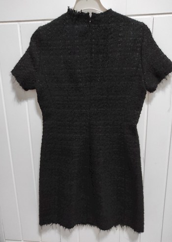 Siyah Kısa Kollu Triko Midi Elbise - Görsel 5