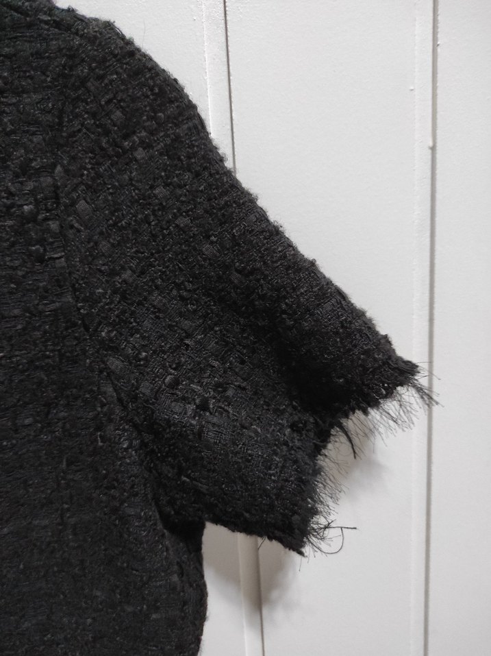 Siyah Kısa Kollu Triko Midi Elbise - Görsel 3