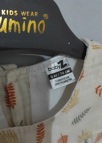 Kız Çocuk Bej Renkli Desenli Elbise - Görsel 3