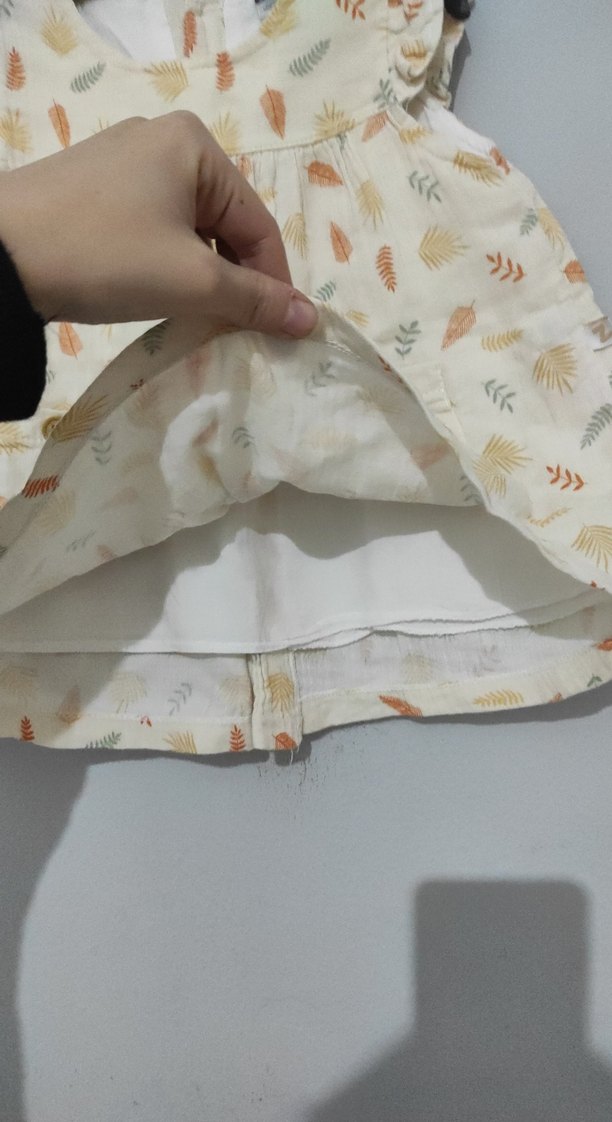 Kız Çocuk Bej Renkli Desenli Elbise - Görsel 2