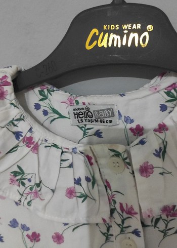 Kız Çocuk Çiçek Desenli Fırfırlı Elbise - Görsel 2