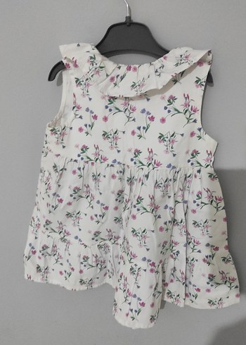 Kız Çocuk Çiçek Desenli Fırfırlı Elbise - Görsel 3