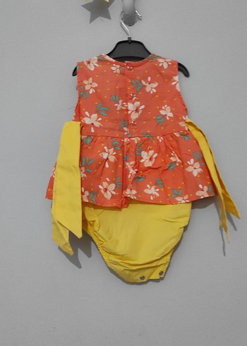 Renkli Baskılı Fırfırlı Bebek Kız Tulum - Görsel 2