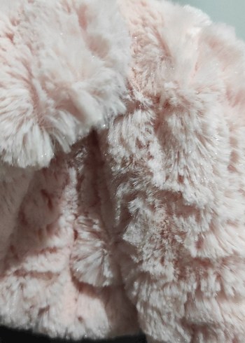 Kız Çocuk Pembe Peluş Kısa Ceket - Görsel 4