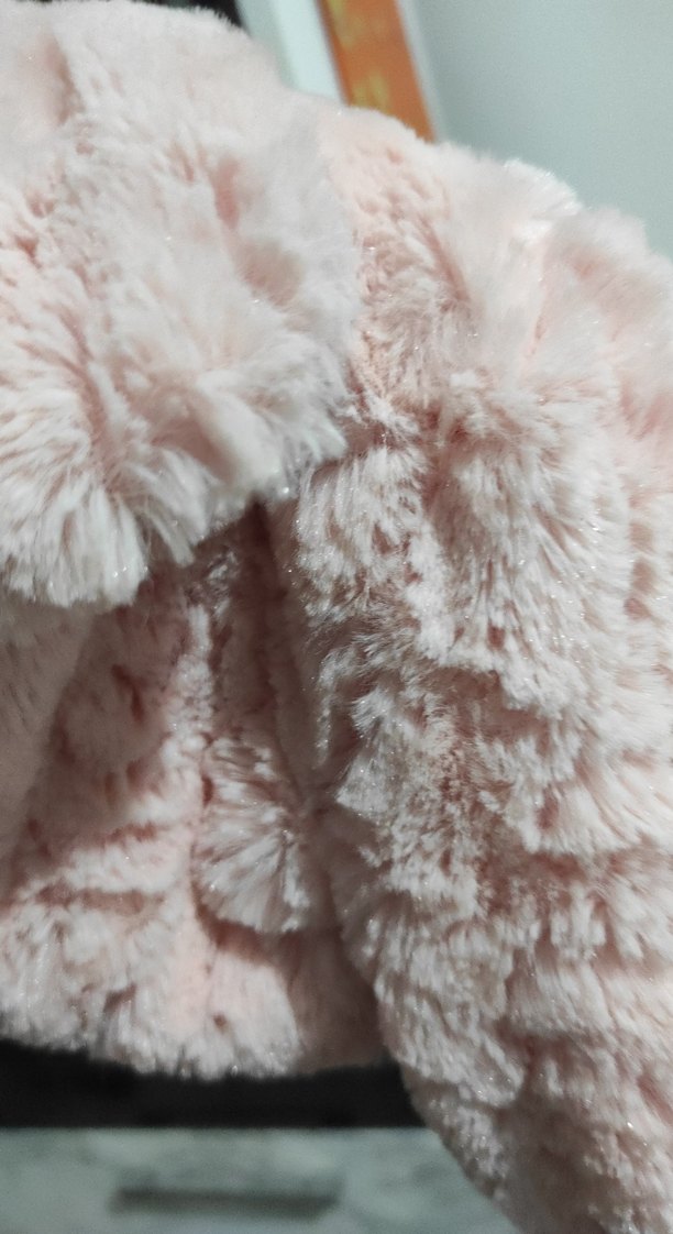 Kız Çocuk Pembe Peluş Kısa Ceket - Görsel 4