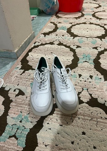 Beyaz Bağcıklı erkek spor ayakkabi - Görsel 2