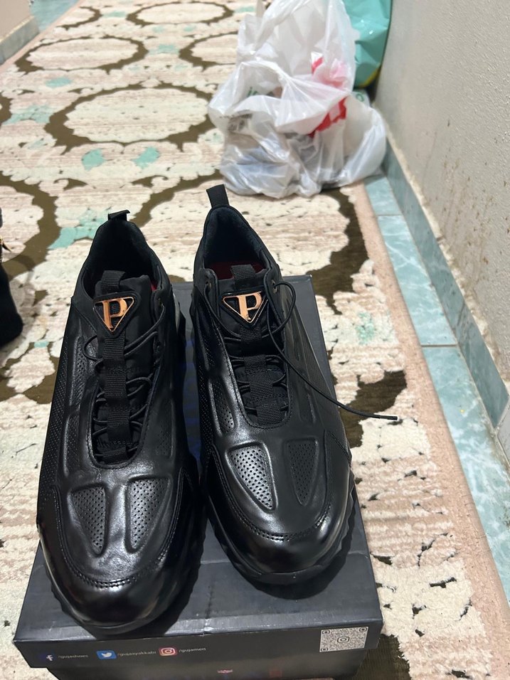 Siyah Yılan Desenli Erkek Spor Ayakkabı - Görsel 4