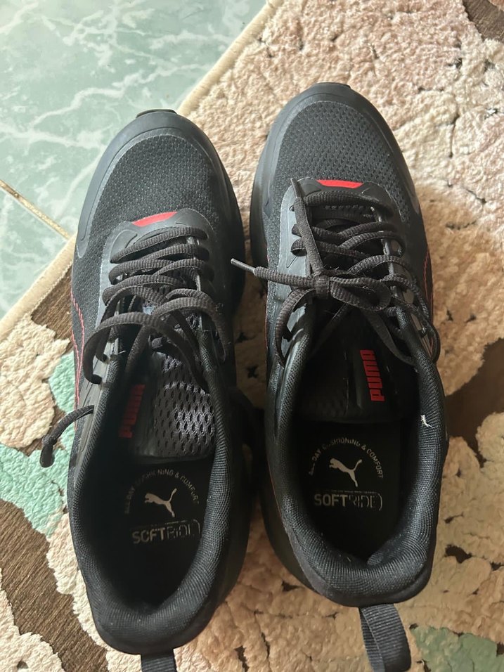 Siyah Siyah Bağcıklı Erkek Spor Ayakkabı - Görsel 5