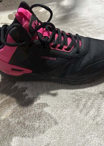 Siyah-Pembe Bağcıklı Kadın Spor Ayakkabı - Görsel 2