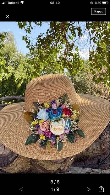 Çiçekli şapka