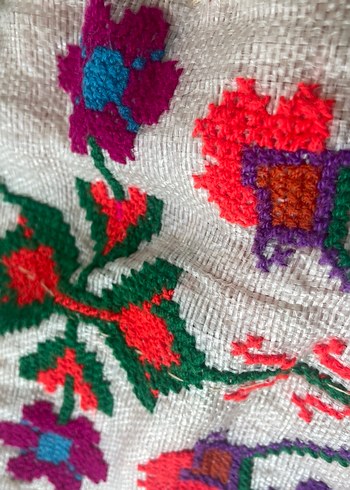 Bohem Çok Renkli Nakışlı Kadın Tote Çanta - Görsel 5