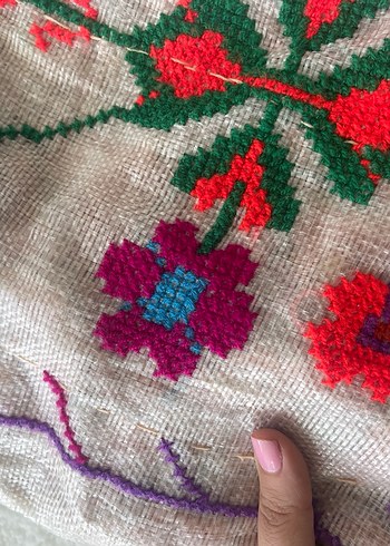 Bohem Çok Renkli Nakışlı Kadın Tote Çanta - Görsel 4