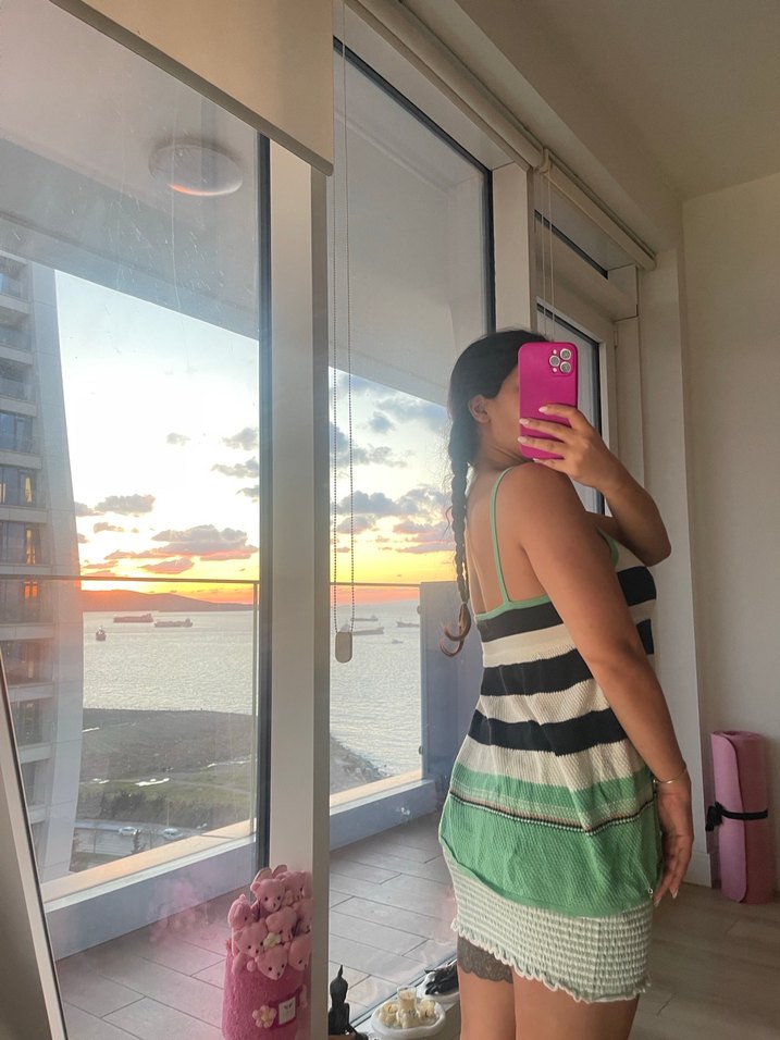 Çizgili Triko askılı - Görsel 3