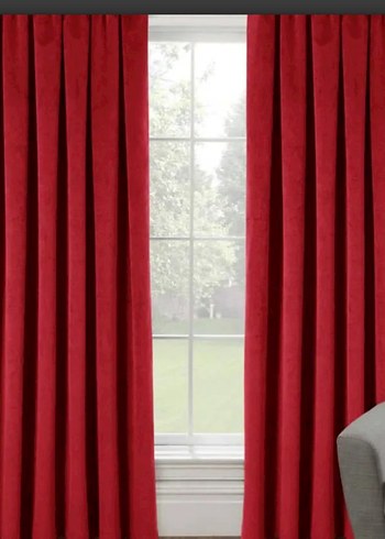 Kırmızı Modern kadife Taç Perde - Görsel 2