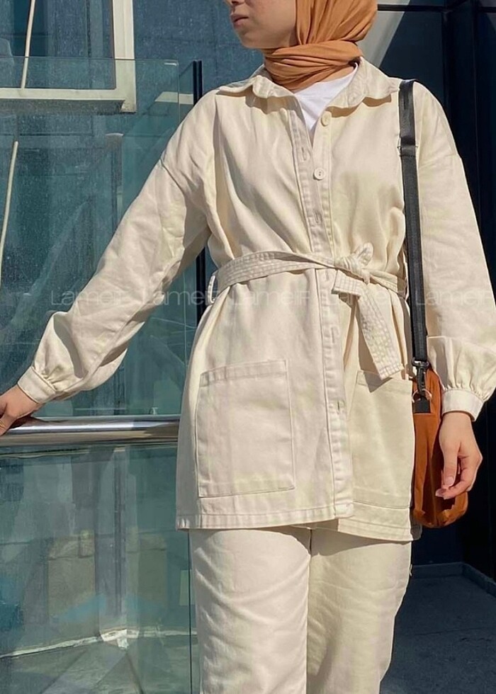 Lamelif Krem Mevsimlik Ceket - Görsel 3