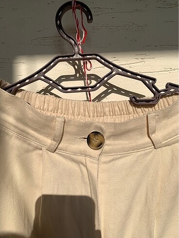 s Beden ten rengi Renk Krem Lastikli Gabardin Pantalon