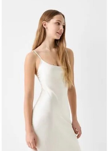 Bershka saten elbise
