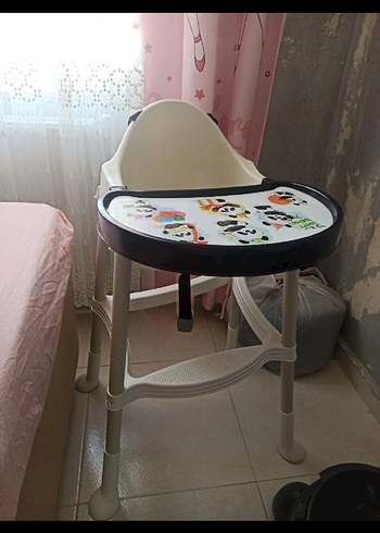 Beden beyaz Renk Beyaz Yüksek Sandalye Panda Desenli