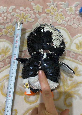 Parlak Payetli Renkli Peluş Penguen Oyuncak - Görsel 2