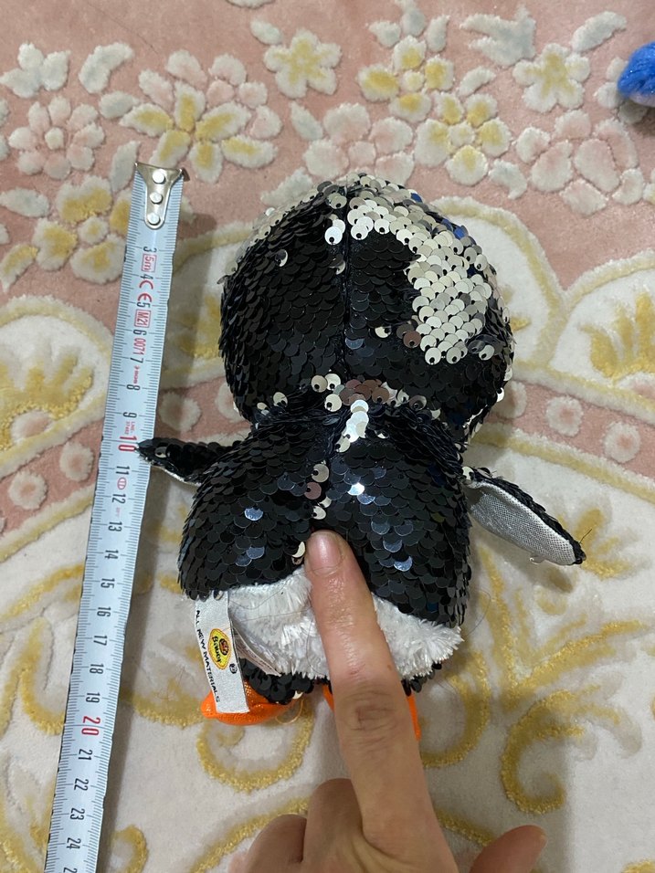 Parlak Payetli Renkli Peluş Penguen Oyuncak - Görsel 2