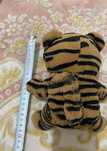 Renkli Gözlü Kahverengi Kaplan Peluş Oyuncak - Görsel 2