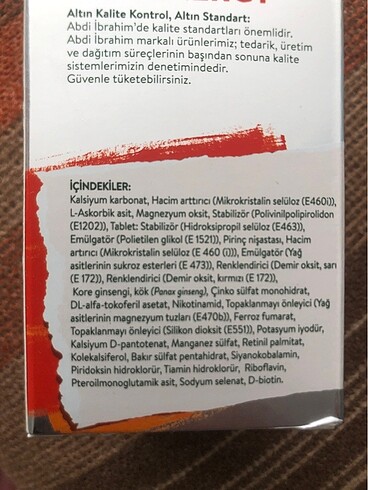 Karaca Vitamin takviyesi takaslık