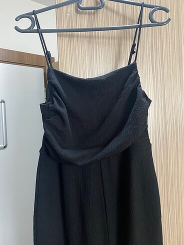 s Beden siyah Renk Stradivarius Kadın Siyah Askılı Tulum