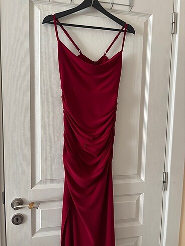 36 Beden bordo Renk Abiye elbise Trendyolmilla